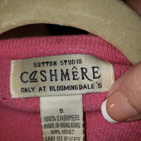 Sutton Studio Cashmere Pink Crew Neck Sweater - S - CRAFT - Picture 7 of 8